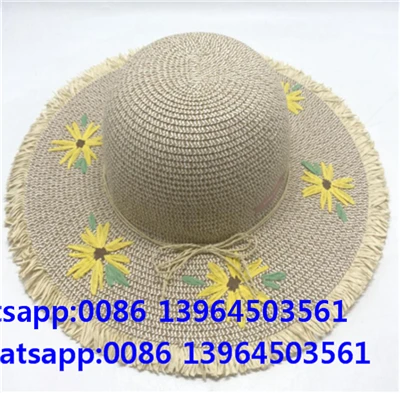 Topi Pantai Luaran Gadis Bunga Buatan Tangan