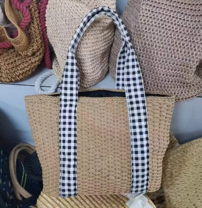 Beg Anyaman Kertas Pita Kapas Panjang Untuk Perempuan