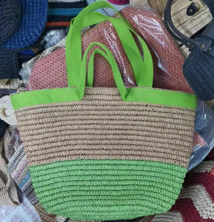 Pita kapas dua mengendalikan beg jerami besar