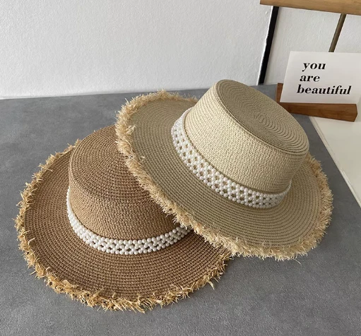 Topi Matahari Wanita Tenunan Tangan Mutiara