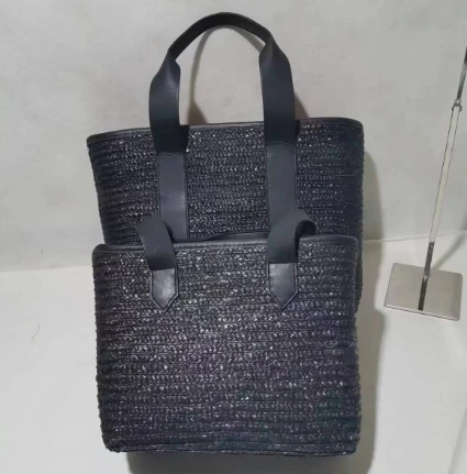 Beg Wanita Anyaman Gandum Hitam Satu Set