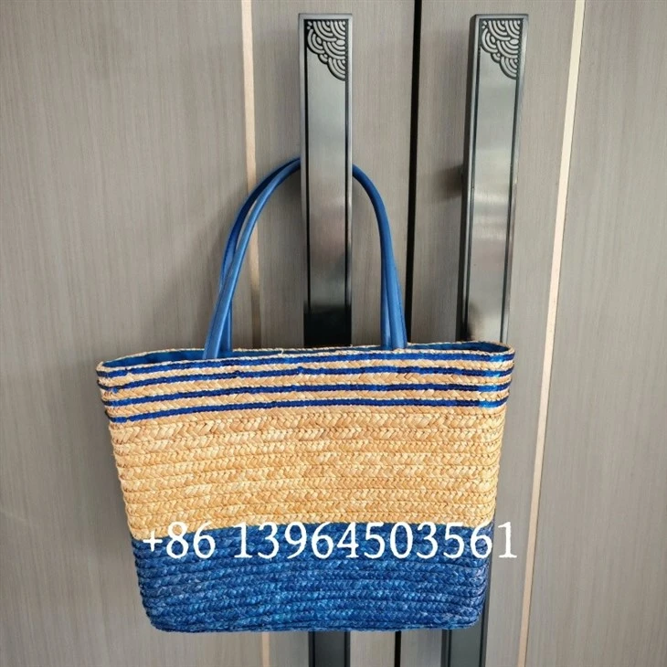 Keranjang Pantai Wanita Gandum Jerami Sebenar