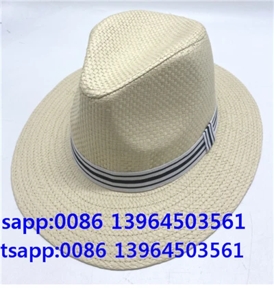 Topi Panama Topi Jerami Lelaki Warna Pejal