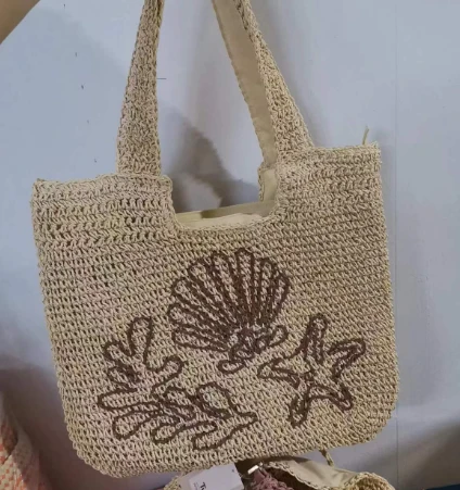 Beg Bahu Kait Kertas Dengan Corak Broidery