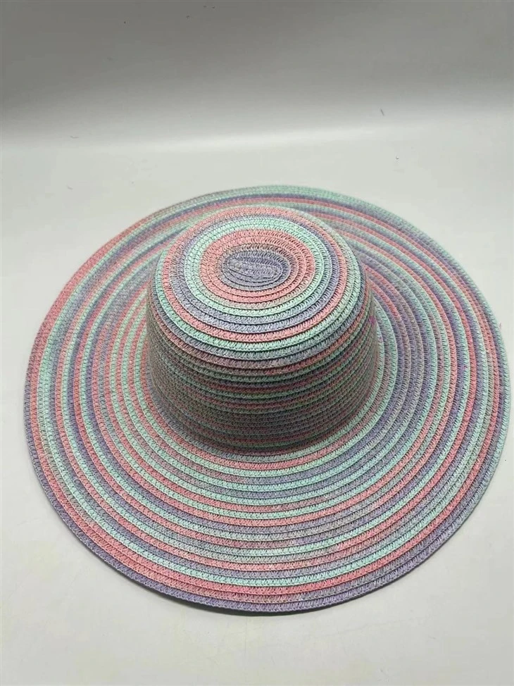 Topi Wanita Jerami Kertas Berwarna-warni