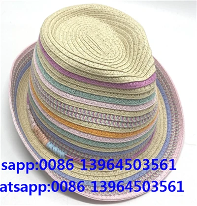 Topi Jerami Fedora pelbagai warna Untuk Wanita