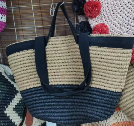 Pita kapas hitam beg pantai wanita besar