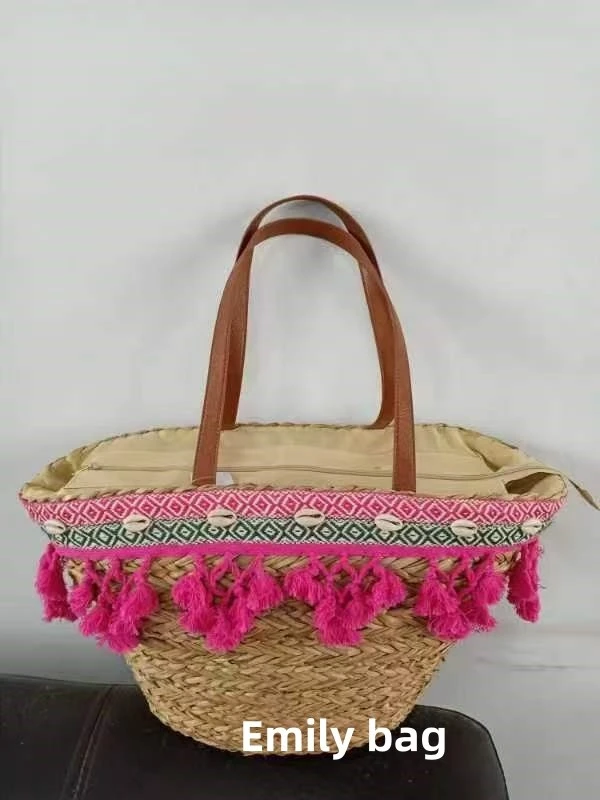 Beg jerami tenunan buatan tangan