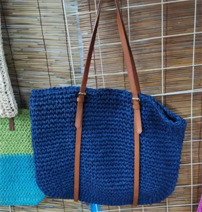 Beg Jerami Wanita Fesyen Biru
