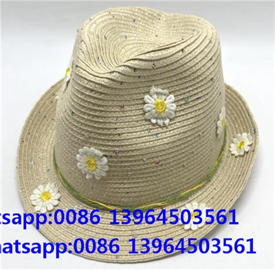 Topi Pantai Fedora Tempat Berwarna Bunga Beige