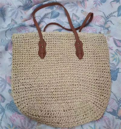 Beg jerami wanita crochet buatan tangan