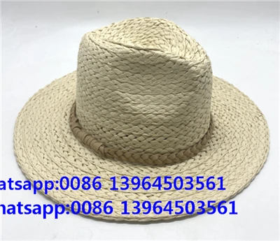 Topi Handwoven Handwoven Putih Fedora Putih