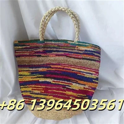 Baldi raffia berbilang warna buatan tangan