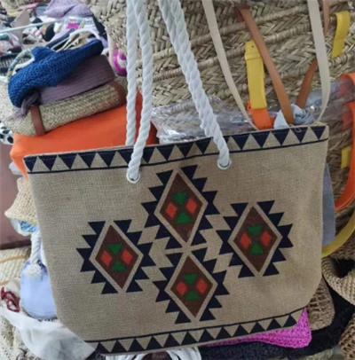Beg Tote Linen Dengan Corak Cetakan