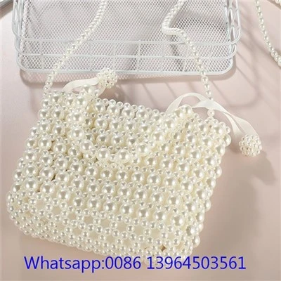 Beg Manik Mutiara Putih Buatan Tangan