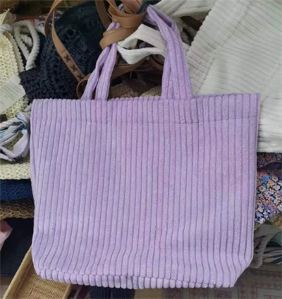 Beg Beli-belah Wanita Korduroi Ungu