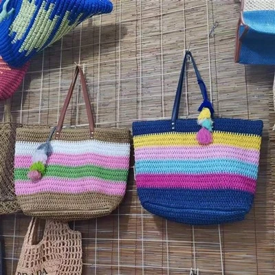 Beg Pantai Besar Wanita Pelangi Berwarna-warni